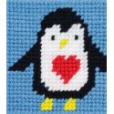 Kit Canevas complet Le pingouin 15 x 15 Enfant gros trous