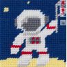 Kit Canevas complet Astronaute sur la lune 15 x 15 Enfant gros trous