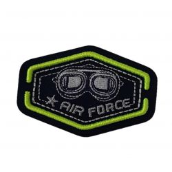 Patch Ecusson Thermocollant Air force lunettes moto fluo jaune 5 X 6 cm