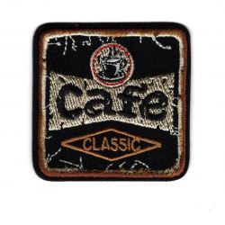 Patch Ecusson Thermocollant Café coffee vintage 5 X 5 cm