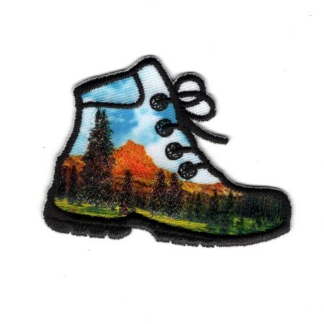 Patch Ecusson Thermocollant Paysage sport chaussures de marche 4 X 5,50 cm