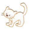 Patch Ecusson Thermocollant Chat éponge coloris blanc 6 x 6 cm