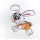 Patch Ecusson Thermocollant Lapin blanc feutrine 6 x 6 cm