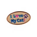 Patch Ecusson Thermocollant I love my cat 3 x 5 cm