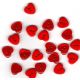 20 x bouton coeur coloris rouge en plastique 10 mm