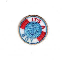 Patch Ecusson Thermocollant badge it's a boy ancre marine 3,50 x 3,50 cm