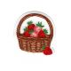 Patch Ecusson Thermocollant Panier de fraises bucolique 4,50 x 4,50 cm