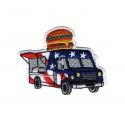 Patch Ecusson Thermocollant Camion food truck hamburger USA 4 x 5 cm