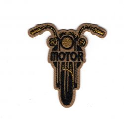 Patch Ecusson Thermocollant Moto vintage Motor 5 x 5 cm