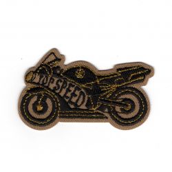 Patch Ecusson Thermocollant Moto vintage Speed 3,50 x 5 cm