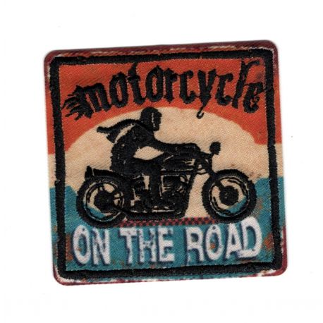 Patch Ecusson Thermocollant Moto motorcycle on the road 5,50 x 5,50 cm