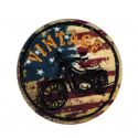 Patch Ecusson Thermocollant Moto vintage USA 6 x 6 cm