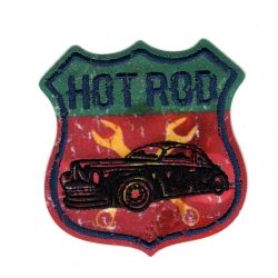 Patch Ecusson Thermocollant Moto voiture hot road 5,50 x 6 cm