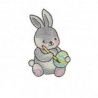 Patch Ecusson Thermocollant Petit lapin et son oeuf de Pâques 3 x 4,50 cm
