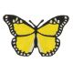 Patch Ecusson Thermocollant Papillon jaune 6 x 8,50 cm