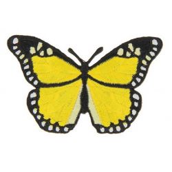 Patch Ecusson Thermocollant Papillon jaune 6 x 8,50 cm