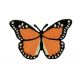 Patch Ecusson Thermocollant Papillon orange 6 x 8,50 cm