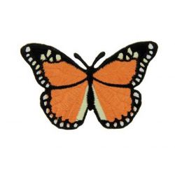 Patch Ecusson Thermocollant Papillon orange 6 x 8,50 cm