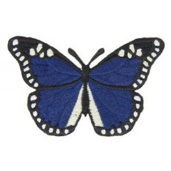 Patch Ecusson Thermocollant Papillon bleu marine 6 x 8,50 cm