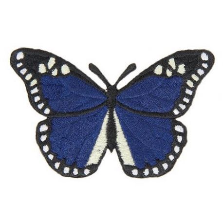 Patch Ecusson Thermocollant Papillon bleu marine 6 x 8,50 cm