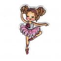 Patch Ecusson Thermocollant Danseuse ballerine tutu rose 4,50 x 7 cm