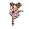 Patch Ecusson Thermocollant Danseuse ballerine tutu rose 4,50 x 7 cm