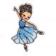 Patch Ecusson Thermocollant Danseuse ballerine tutu bleu 4,50 x 7 cm