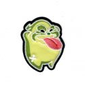 Patch Ecusson Thermocollant Petit monstre tireur de langue vert 3,50 x 5 cm