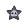 Patch Ecusson Thermocollant Etoile panda fond gris 4 x 4 cm