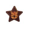 Patch Ecusson Thermocollant Etoile tigre fond marron 4 x 4 cm