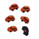 6 x bouton plastique voiture coloris orange 2,50 x 1,50 cm