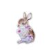 Patch Ecusson Thermocollant Lapin avec fleurs 3,50 x 5,50 cm