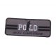 Patch Ecusson Thermocollant Polo Sport Noir fond gris 7 x 2,50 cm