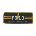 Patch Ecusson Thermocollant Polo Sport Kaki fond jaune 7 x 2,50 cm