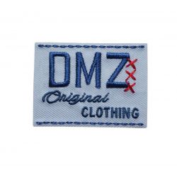 Patch Ecusson Thermocollant DMZ Original clothing coloris bleu clair 5 x 3,50 cm