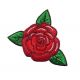 Patch Ecusson Thermocollant Fleur Rose coloris rouge 4 x 5 cm