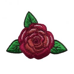 Patch Ecusson Thermocollant Fleur Rose coloris pourpre 4 x 5 cm