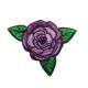 Patch Ecusson Thermocollant Fleur Rose coloris violet 4 x 5 cm