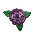 Patch Ecusson Thermocollant Fleur Rose coloris violet 4 x 5 cm