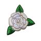 Patch Ecusson Thermocollant Fleur Rose coloris écru 4 x 5 cm