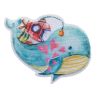 Patch Ecusson Thermocollant Monde marin baleine sous-marin 4 x 5,50 cm