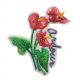 Patch Ecusson Thermocollant Fleur Anthurium langue de feu 6 x 6,50 cm