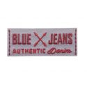 Patch Ecusson Thermocollant Blue Jeans coloris gris 2,50 x 6 cm