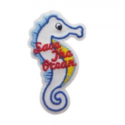 Patch Ecusson Thermocollant Hippocampe Save the ocean 3 x 5 cm