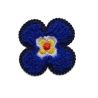 Patch Ecusson Thermocollant Fleur avec bouclette coloris bleu 3,50 x 3,50 cm