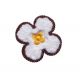 Patch Ecusson Thermocollant Fleur avec bouclettes coloris blanc 3,50 x 3,50 cm