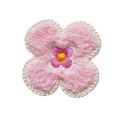 Patch Ecusson Thermocollant Fleur avec bouclettes coloris rose clair 3,50 x 3,50 cm