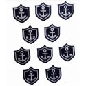 Patch Ecusson Thermocollant 10 x Blason Ancre marine Petite dimension 3,50 x 4 cm