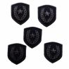 Patch Ecusson Thermocollant 5 x Blason Etoile Lauriers Coloris Noir 3,50 x 4 cm