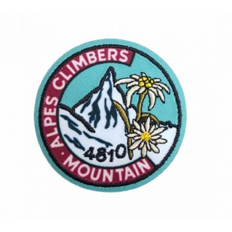 Patch Ecusson Thermocollant Montagne Edelweiss 5 x 5 cm